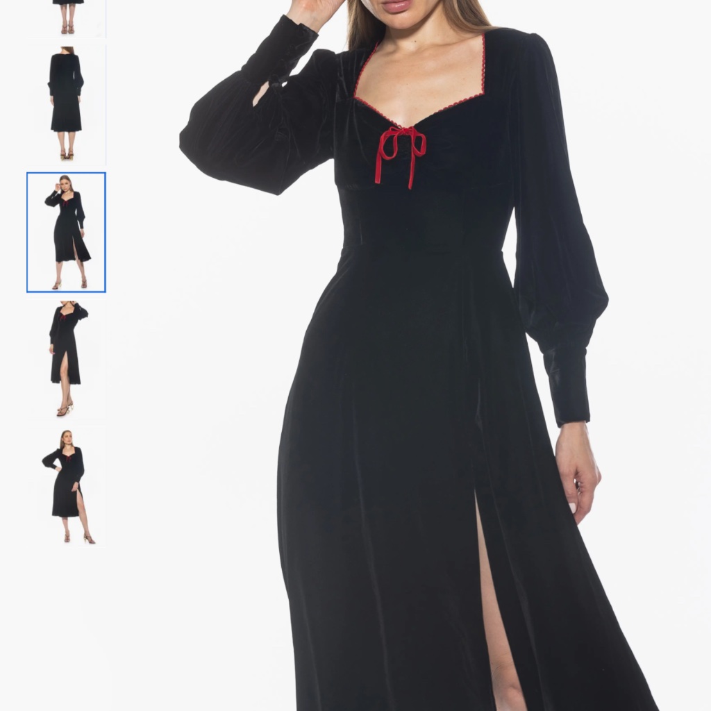 Alexia Admor Willa Bishop Sleeve Velour Dress, Size 10